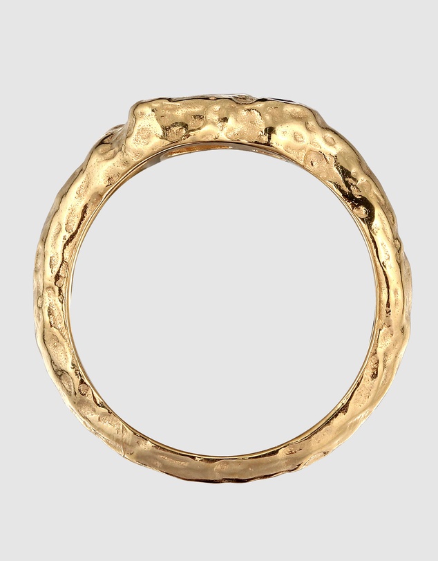 Elli Jewelry - Zirconia and Garnet Ring in Gold-Plated 925 Silver