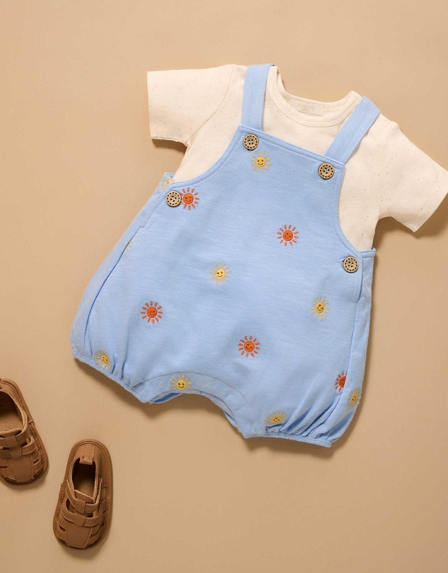 Purebaby - Broderie Overall Set -Kids-Babies