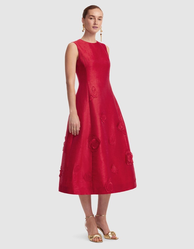 LEO LIN - Cleo Applique Sleeveless Midi Dress