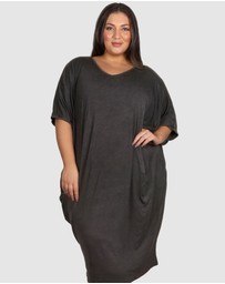 B Free Intimate Apparel - Plus Size Bamboo V Neck Draped Dress
