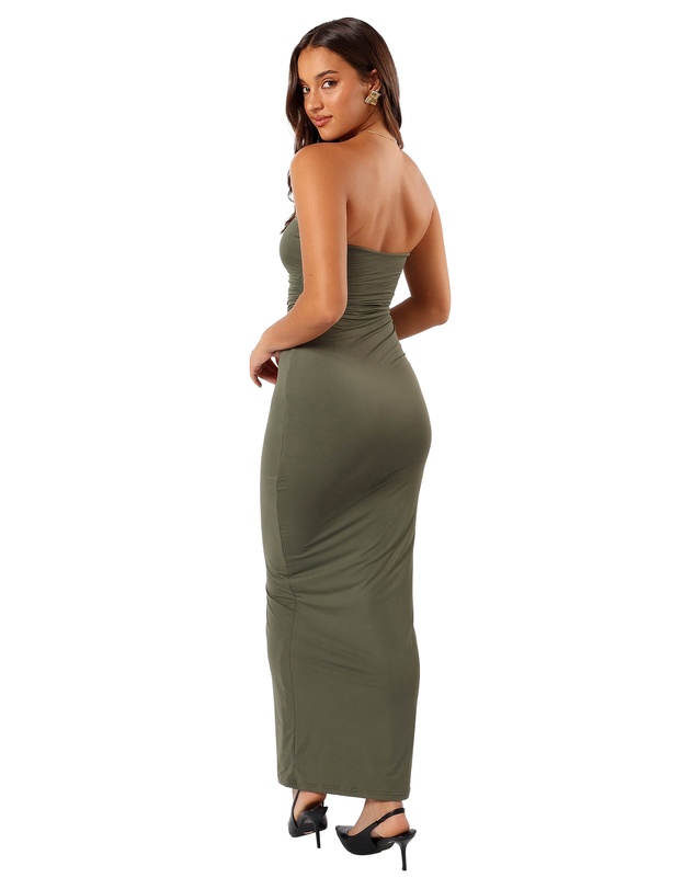 Petal & Pup - Brixley Strapless Maxi Dress - Khaki