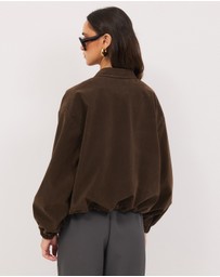 Calli - Hayden Faux Suede Bomber Jacket