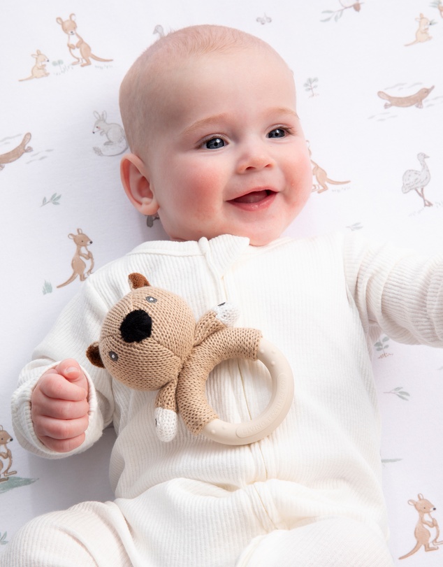 Living Textiles - Ring Rattle - Wombat