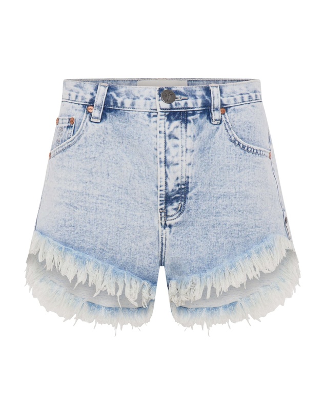 ONE TEASPOON - Outlaws Low Waist Mid Length Denim Shorts - Bahama Blue