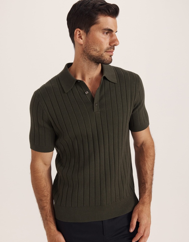 SABA - Erol Cotton Rib Knit Polo