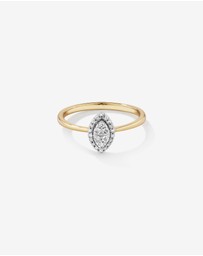 Michael Hill - 0.15 Carat TW Marquise Cluster Diamond Promise Ring in 10kt Yellow and White Gold
