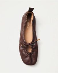 Alohas - Rosalind Brown Leather Ballet Flats - Women's