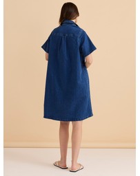 Betty Basics - Shift Denim Shirt Dress