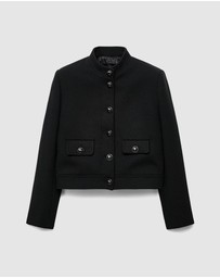 M.N.G - Jacket With Jewel-Button Strip Collar