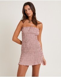 Subtitled - Sandra Gingham Bandeau Mini Dress