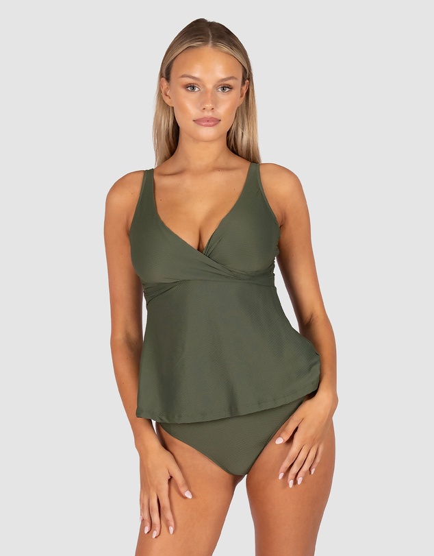 Baku Swimwear - Rococco Flared D/E Cup Wrap Singlet Top