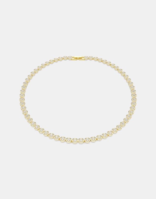 Swarovski - Una Angelic Necklace, Round Cut, Small, White, Gold-Tone Plated