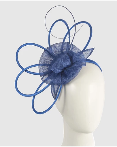 Max Alexander - Sinamay Blue Flower Racing Fascinator