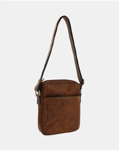 Pierre Cardin - Pierre Cardin Rustic Leather Cross Body/Tablet Bag