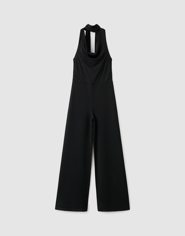 M.N.G - Halter-Neck Jumpsuit With Scarf
