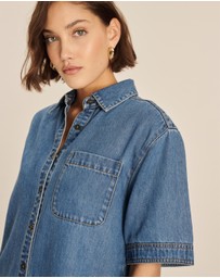 AERE - Kyra Denim Twill Oversized Shirt
