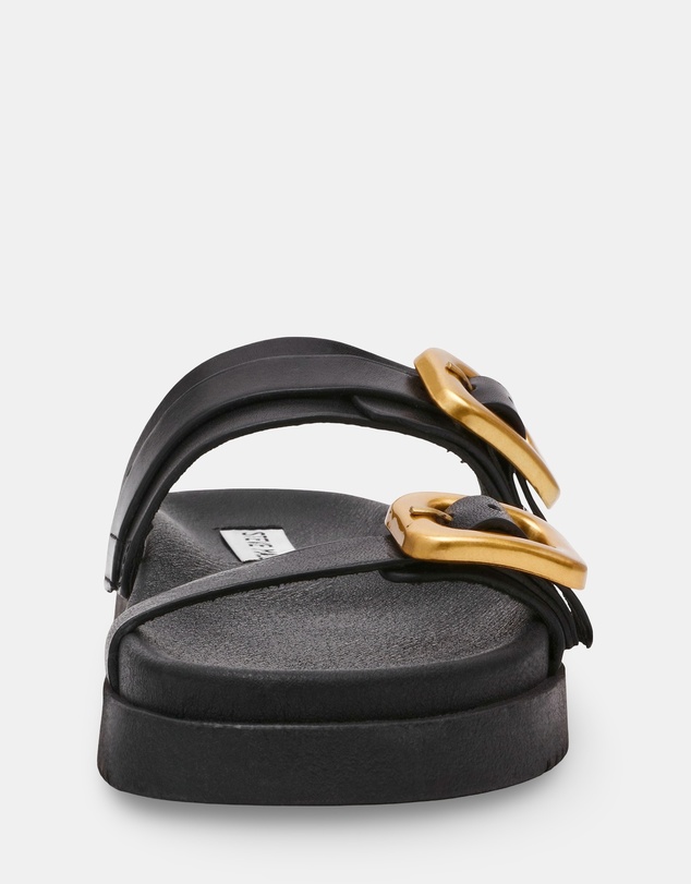 Steve Madden - Margey Black Leather Sandals