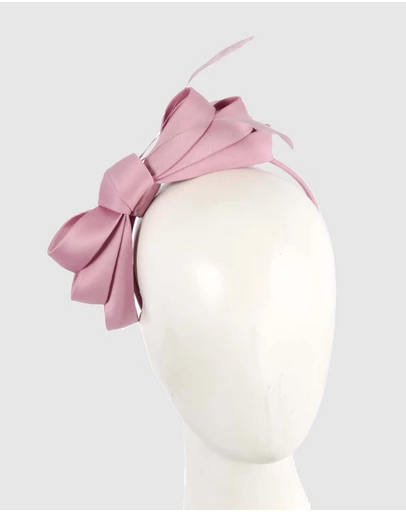 Max Alexander - Large Pink Satin Bow Racing Fascinator