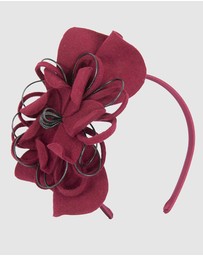 Max Alexander - Felt Burgundy Flower Winter Racing Fascinator