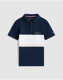 Tommy Hilfiger - Boys Regular Fit Colour-Blocked Pique Polo Shirt - Teens