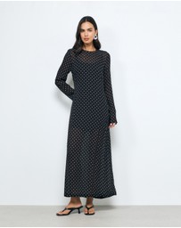 AERE - Cora Polka Dot Long Sleeve Dress