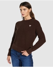 GUESS - GUESS JEANS Long Sleeve Crew Neck Mini Triangle Sweater