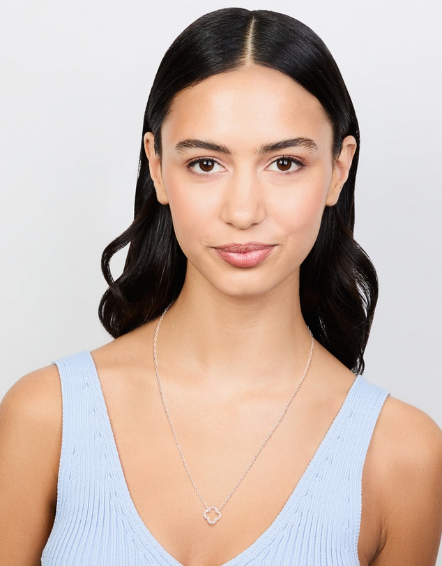Lovisa - Sterling Silver Cubic Zirconia Flower Pendant Necklace