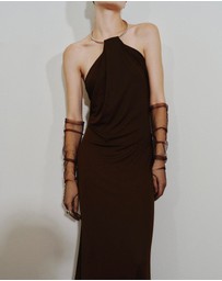 M.N.G - Fine-Knit Dress With Choker Collar