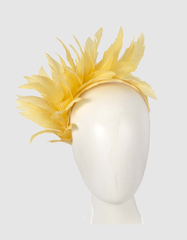 Max Alexander - Modern Yellow Racing Fascinator