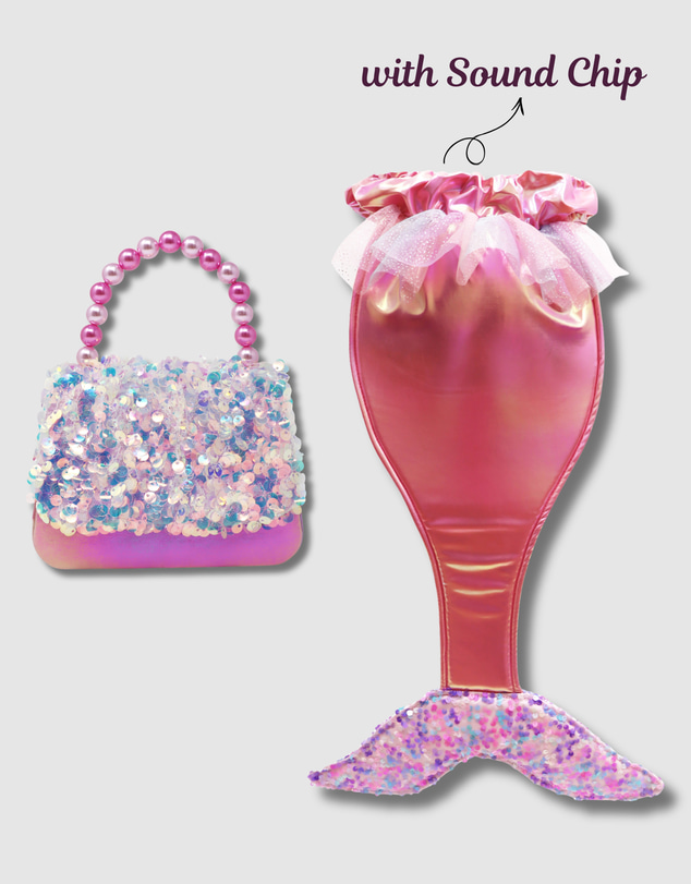 Pink Poppy - Sequin Mermaid Tail Accessories Bundle