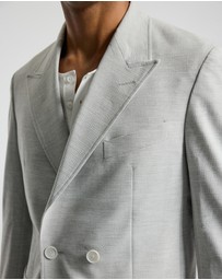Calibre - Tech Seersucker Double Breasted Blazer Silver