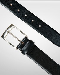 DENTS - Heritage Lined Matt Full-Grain Leather Belt with Satin Nickel Buckle