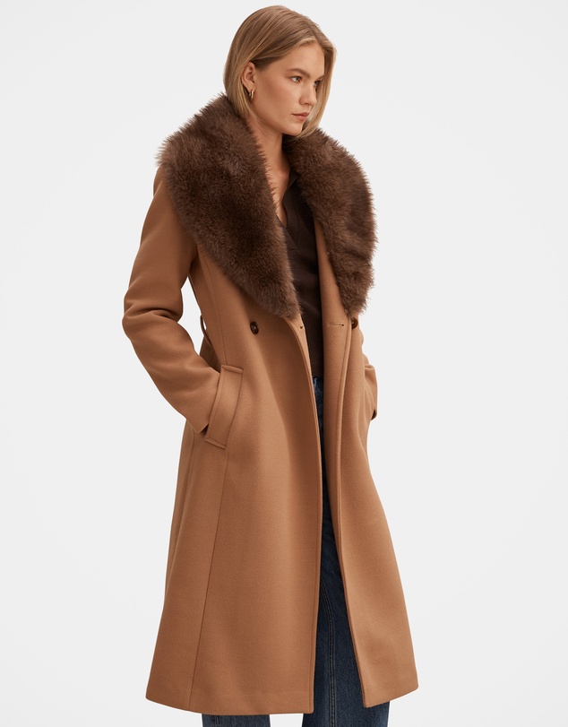 Forever New - Shelby Faux Fur Collar Coat