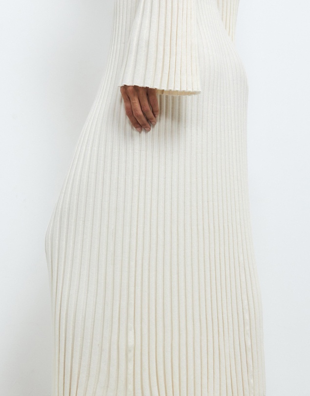 AERE - Indi Accordian Pleated Organic Knit Dress