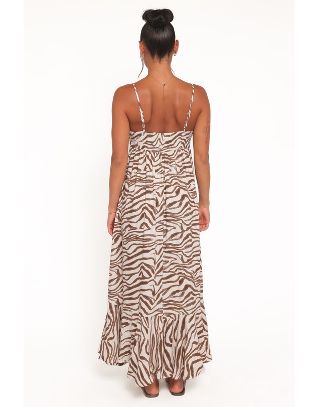 Petal & Pup - Kelsie Midi Dress - Brown Zebra