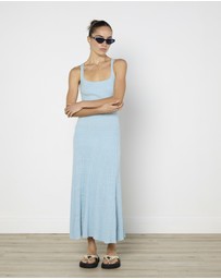 Cirkular - Pre-Loved - Anna Quan Ribbed Knit Dress In Baby Blue