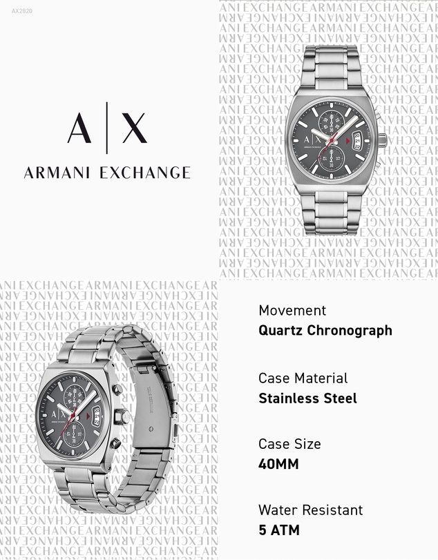 Armani Exchange - Silver Tone Chronograph Watch