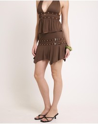 Insight - Annie Eyelet Mini Skirt