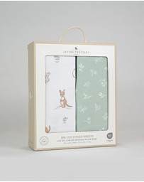 Living Textiles - 2 Pack Organic Cot Fitted Sheet - Australiana