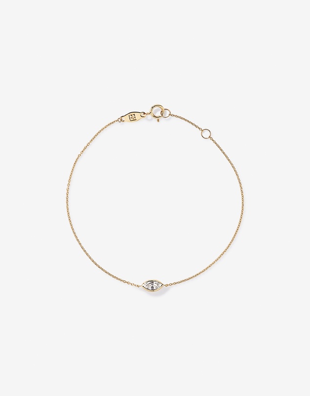 Michael Hill - Marquise Cut White Created Sapphire Bezel Bracelet in 10kt Yellow Gold