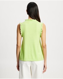 Lindsay Nicholas New York - Frill V-Neck Shell Top