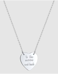 Elli Jewelry - Necklace Pendant Love Heart Wording in 925 Sterling Silver