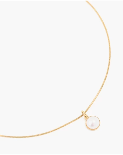 Lovisa - Waterproof Gold Plated Stainless Steel Freshwater Pearl Pendant Necklace