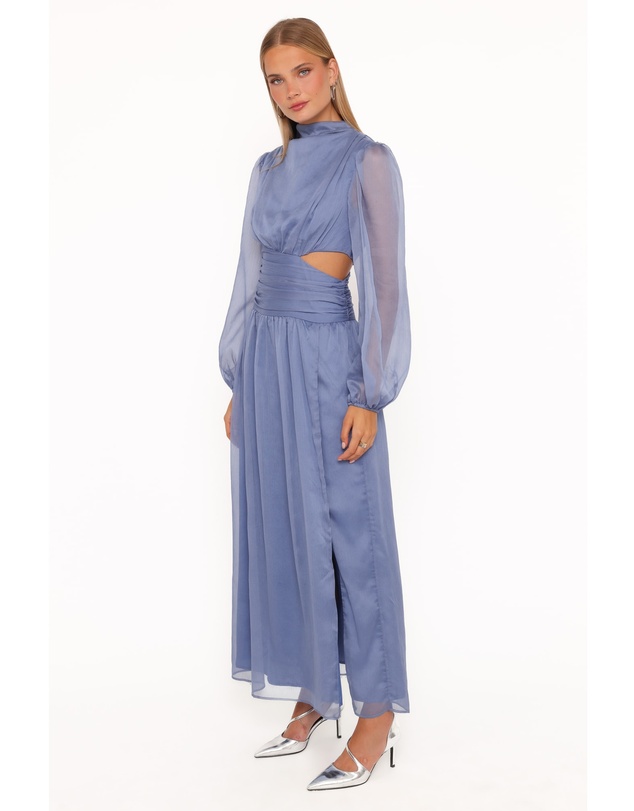 Petal & Pup - Neveah Long Sleeve Maxi Dress - Dusty Blue