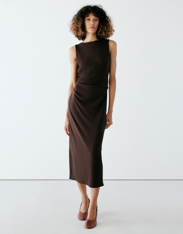 M.N.G - Ruched Open-Back Dress
