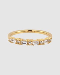 Elli Jewelry - Ring Topaz 925 Sterling Silver Gold-Plated