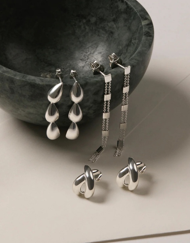 Najo - Summer Veil Silver Stud Earring