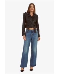 Bardot - Fitted Leather Biker Jacket