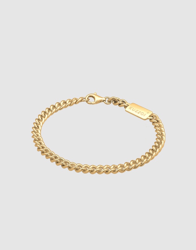 Kuzzoi - ICONIC EXCLUSIVE - Classic Curb Chain Bracelet in Gold-Plated 925 Sterling Silver