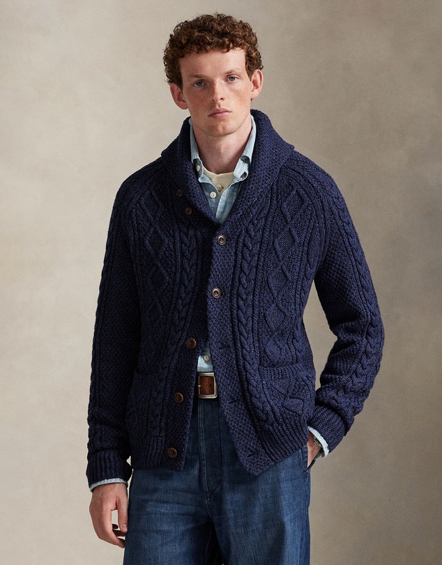 Polo Ralph Lauren - Aran-Knit Cotton Shawl-Collar Cardigan - ICONIC EXCLUSIVE